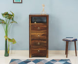 Krishna Solid Wood Tall 4 Drawer Chest Of Drawer - Chest of Drawer - Furniselan - Teak-Finish