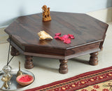 Laxmi Wooden Pooja Chowki - Furniselan- Grey-Finish