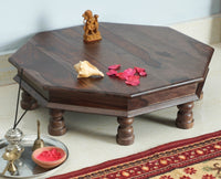 Laxmi Wooden Pooja Chowki - Furniselan- Grey-Finish
