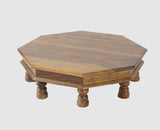 Laxmi Wooden Pooja Chowki - Furniselan - Teak-Finish