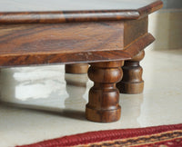 Laxmi Wooden Pooja Chowki - Furniselan - Teak-Finish