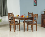 Madrid Sheesham Wood 4 Seater Dining Table Set with 4 Chair for Dining Room