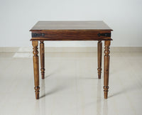 Madrid Sheesham Wood 4 Seater Square Dining Table Set with 4 Chair for Dining Room - Dining Set - Furniselan - Teak-Finish