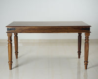 Madrid Sheesham Wood 6 Seater Dining Table Set with 6 Chair for Dining Room - Dining Set - Furniselan - Teak-Finish