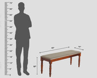 Madurai Sheesham Wood 3 Seater Dining Bench for Living Room - Bench - Furniselan - Maple-Finish