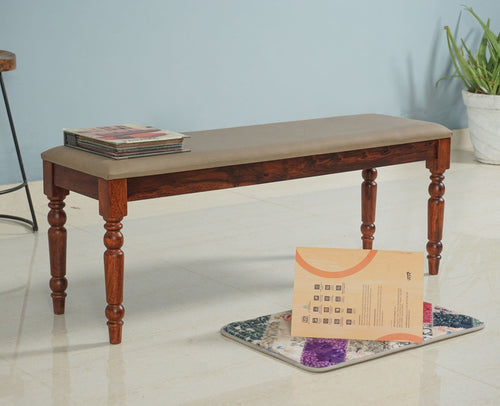 Madurai Sheesham Wood 3 Seater Dining Bench for Living Room - Bench - Furniselan