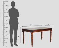 Madurai Sheesham Wood 6 Seater Dining Table Set with 6 Chair for Dining Room - Dining Set - Furniselan - Maple-Finish