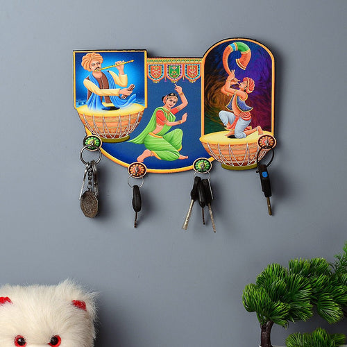 MDF handpainted 4 Hook key holder by Crfat Tree - Furniselan