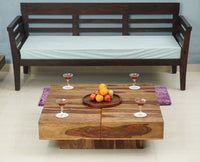 Melbourne Sheesham Wood Square Coffee Table - Coffee Tables - Furniselan - Rustic-Teak-Finish