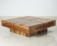 Melbourne Sheesham Wood Square Coffee Table - Coffee Tables - Furniselan - Rustic-Teak-Finish