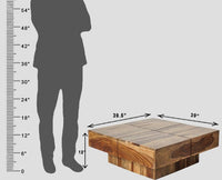 Melbourne Sheesham Wood Square Coffee Table - Coffee Tables - Furniselan - Rustic-Teak-Finish