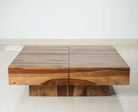 Melbourne Sheesham Wood Square Coffee Table - Coffee Tables - Furniselan - Rustic-Teak-Finish