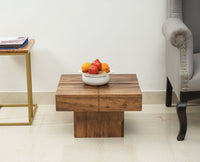 Milan Sheesham Wood Squre Side Table - Bedside Table - Furniselan-Teak-Finish