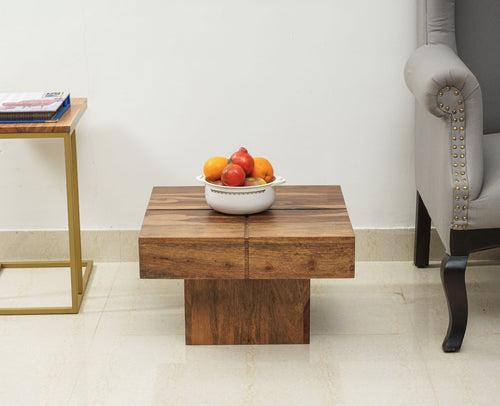 Milan Sheesham Wood Squre Side Table - Bedside Table - Furniselan-Teak-Finish