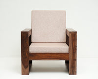 Moscow Sheesham Wood 1 Seater Sofa - One Seater Sofa - Furniselan - Grey-Finish