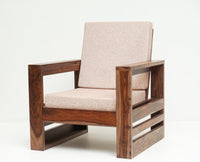 Moscow Sheesham Wood 1 Seater Sofa - One Seater Sofa - Furniselan - Grey-Finish