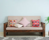 Moscow Sheesham Wood 3 Seater Sofa - Three Seater Sofa - Furniselan-Grey-Finish