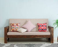 Moscow Sheesham Wood 3 Seater Sofa - Three Seater Sofa - Furniselan-Grey-Finish