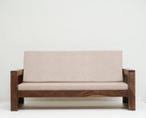 Moscow Sheesham Wood 3 Seater Sofa - Three Seater Sofa - Furniselan-Grey-Finish