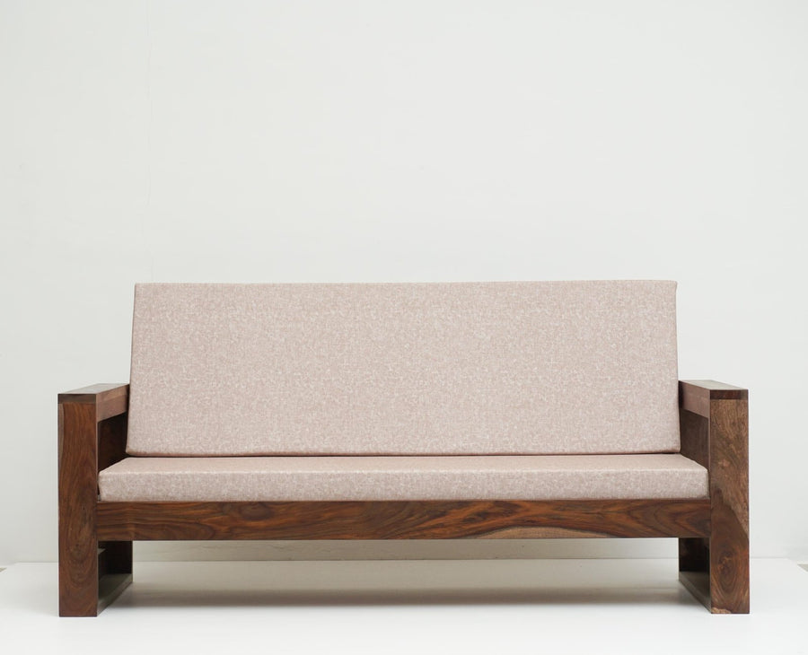 Moscow Sheesham Wood 3 Seater Sofa - Three Seater Sofa - Furniselan-Grey-Finish