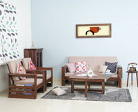 Moscow Sheesham Wood 5 Seater Sofa With Coffee Table-3+1+1+Table - sofa - Furniselan - Grey-Finish