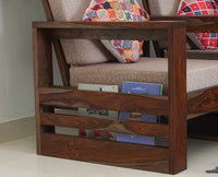 Moscow Sheesham Wood 5 Seater Sofa With Coffee Table-3+1+1+Table - sofa - Furniselan - Grey-Finish
