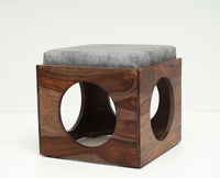 Nagpur Coffee Table with 4 Stools - Coffee Table - Furniselan - Grey-Finish