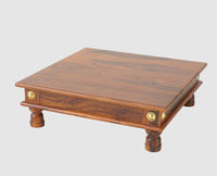 Namo Wooden Pooja Chowki - Furniselan - Maple-Finish