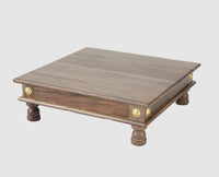 Namo Wooden Pooja Chowki - Furniselan - Grey-Finish