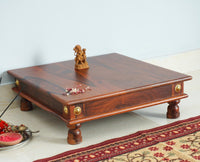 Namo Wooden Pooja Chowki - Furniselan - Maple-Finish