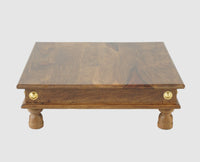Namo Wooden Pooja Chowki - Furniselan - Teak-Finish