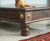 Namo Wooden Pooja Chowki - Furniselan - Grey-Finish
