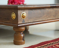 Namo Wooden Pooja Chowki - Furniselan - Teak-Finish