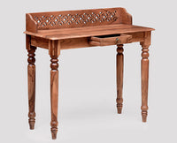 Nashik Solid Wood Study Table with One Drawer Furniselan -  Rustic-Teak-Finish