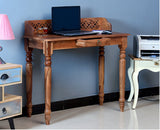 Nashik Solid Wood Study Table with One Drawer Furniselan -  Rustic-Teak-Finish