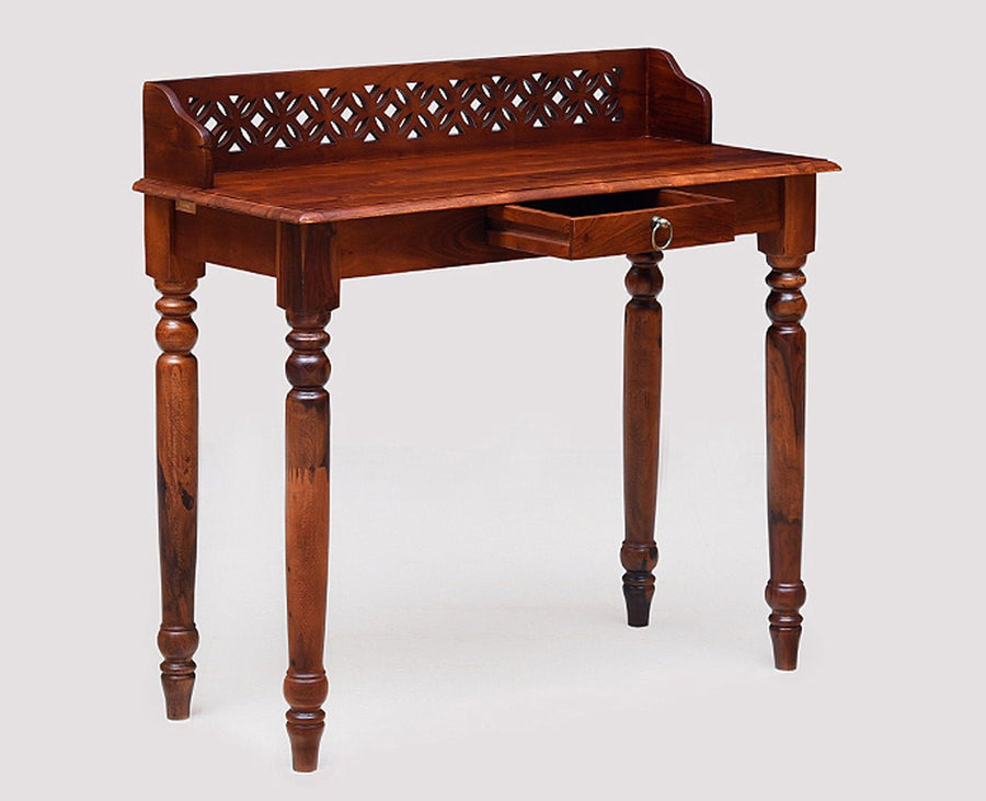 Nashik Solid Wood Study Table with One Drawer Furniselan - Maple-Finish
