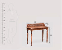 Nashik Solid Wood Study Table with One Drawer Furniselan -  Rustic-Teak-Finish