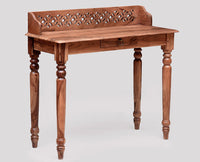 Nashik Solid Wood Study Table with One Drawer Furniselan -  Rustic-Teak-Finish