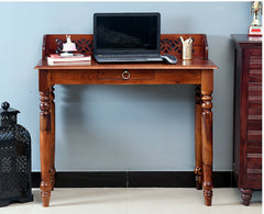 Nashik Solid Wood Study Table with One Drawer Furniselan - Maple-Finish