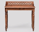 Nashik Solid Wood Study Table with One Drawer Furniselan -  Rustic-Teak-Finish