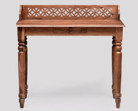 Nashik Solid Wood Study Table with One Drawer Furniselan -  Rustic-Teak-Finish