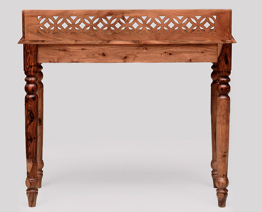 Nashik Solid Wood Study Table with One Drawer Furniselan -  Rustic-Teak-Finish