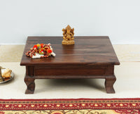 Navratri Wooden Pooja Chowki - Furniselan - Grey-Finish