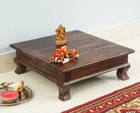 Navratri Wooden Pooja Chowki - Furniselan - Grey-Finish