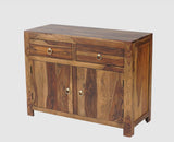 Negro Sheesham Wood Sidebaord with Two Drawers & Doors - Sideboard - Furniselan