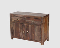 Negro Sheesham Wood Sidebaord with Two Drawers & Doors - Sideboard - Furniselan
