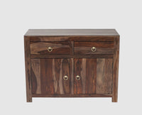 Negro Sheesham Wood Sidebaord with Two Drawers & Doors - Sideboard - Furniselan