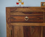 Negro Sheesham Wood Sidebaord with Two Drawers & Doors - Sideboard - Furniselan