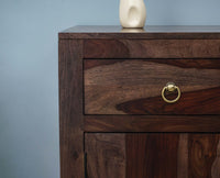 Negro Sheesham Wood Sidebaord with Two Drawers & Doors - Sideboard - Furniselan