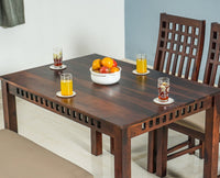 Oslo Sheesham Wood 4 Seater Dining Table Set with 2 Chair & 1 Bench for Dining Room - Dining Set - Furniselan - Rosewood-Fine-Finish